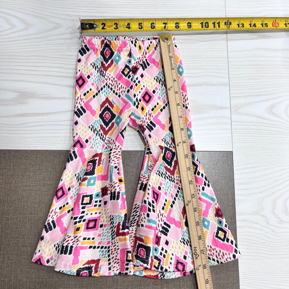Jesus Is The Reason 2-Piece Outfit Girls XXS Pink Ruffle Bell Bottoms Retro - Picture 10 of 13